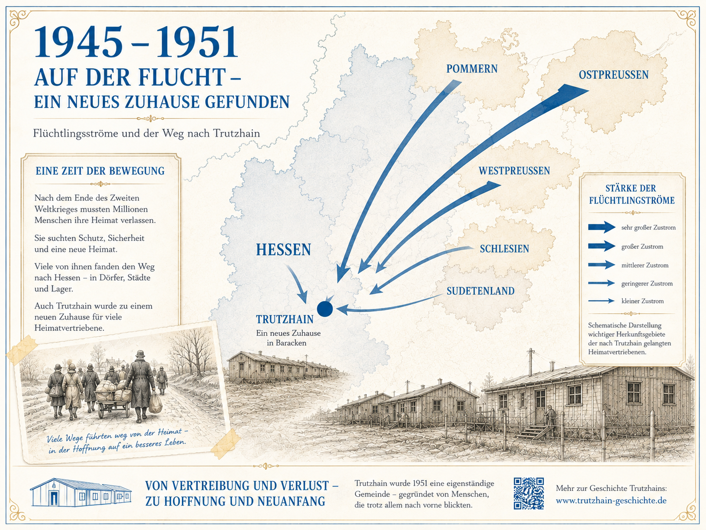 Historische Aufnahme zu Flüchtlingen und Heimatvertriebenen